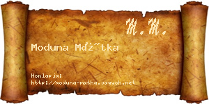 Moduna Mátka névjegykártya